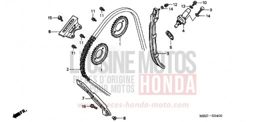 CHAINE A CAMES/TENDEUR CB600F4 de 2004